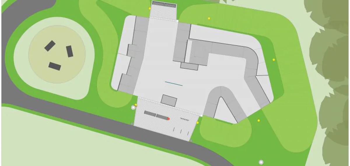 Bautafel der neuen Skateranlage am Dorfplatz Cappeln